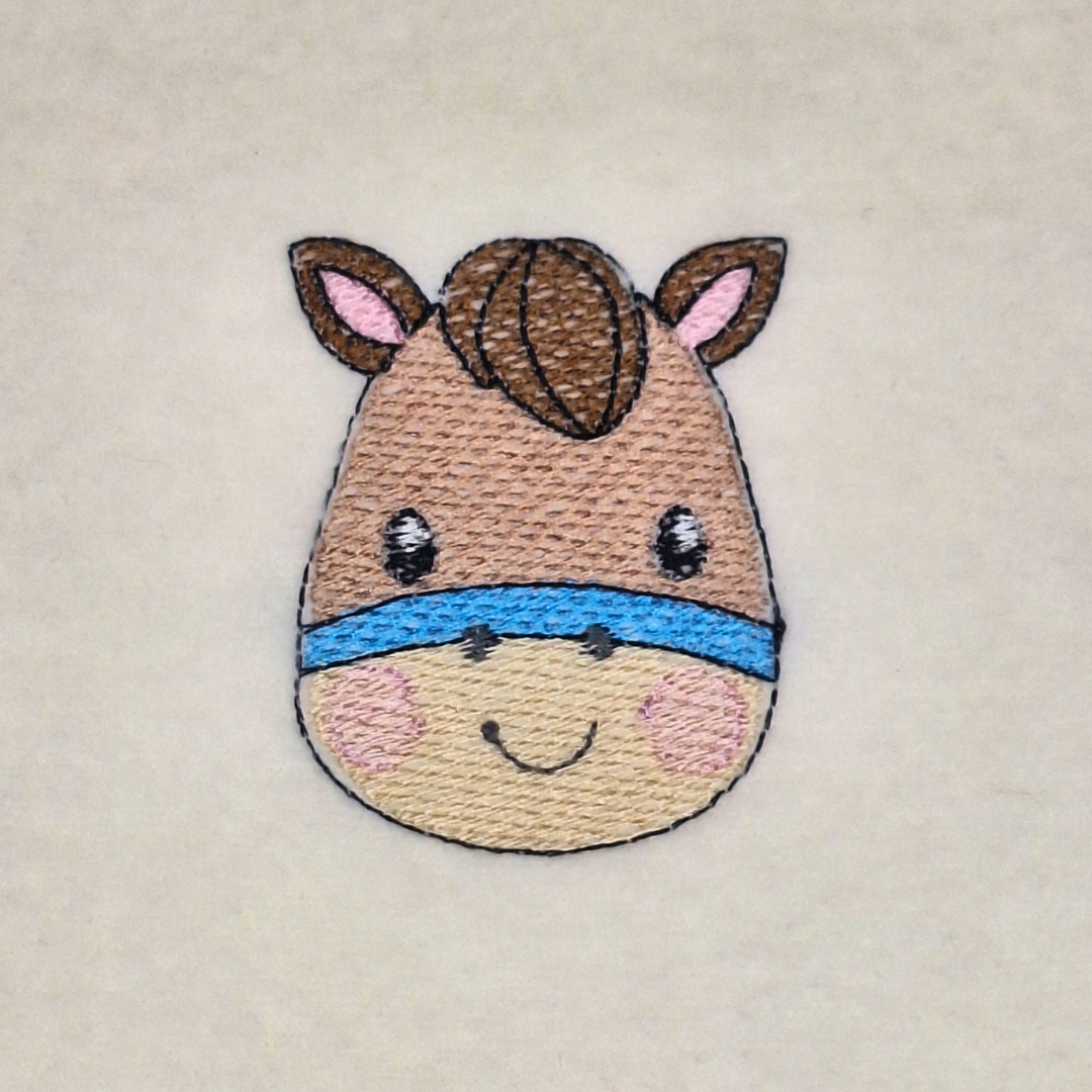 Baby Horse Face Machine Embroidery Design