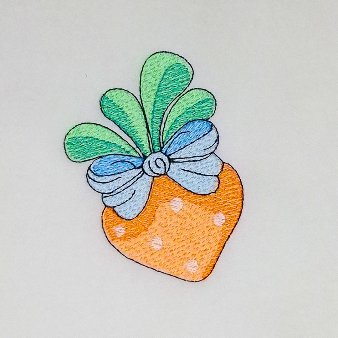 Carrot With Bow Machine Embroidery Design