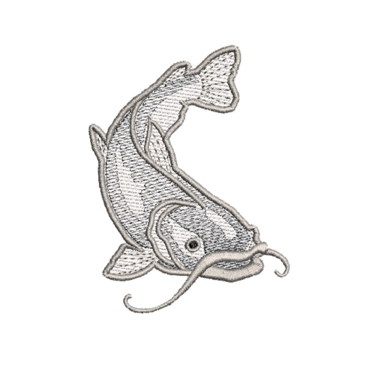 This is a image of a Catfish inspired machine embroidery design by Stitches & Strokes. This Catfish machine embroidery design is perfect for embroidery on Father's Day and birthday gifts for men and boys.