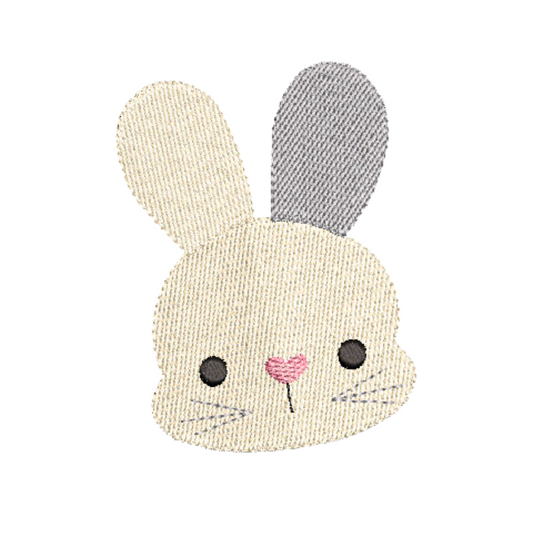 This is a cute baby bunny face machine embroidery design that is easy to embroider for baby and easter themes.