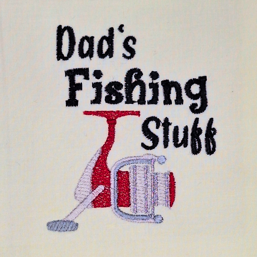Dad's Fishing Stuff Machine Embroidery Design