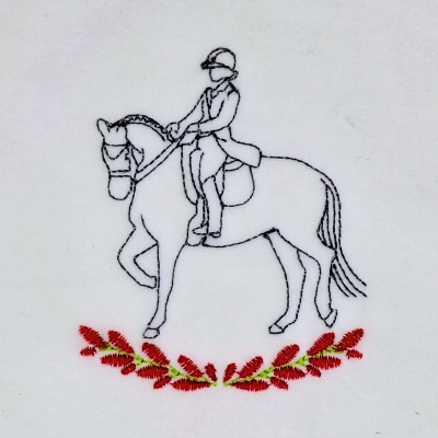 Dressage Rider and Horse Machine Embroidery Design