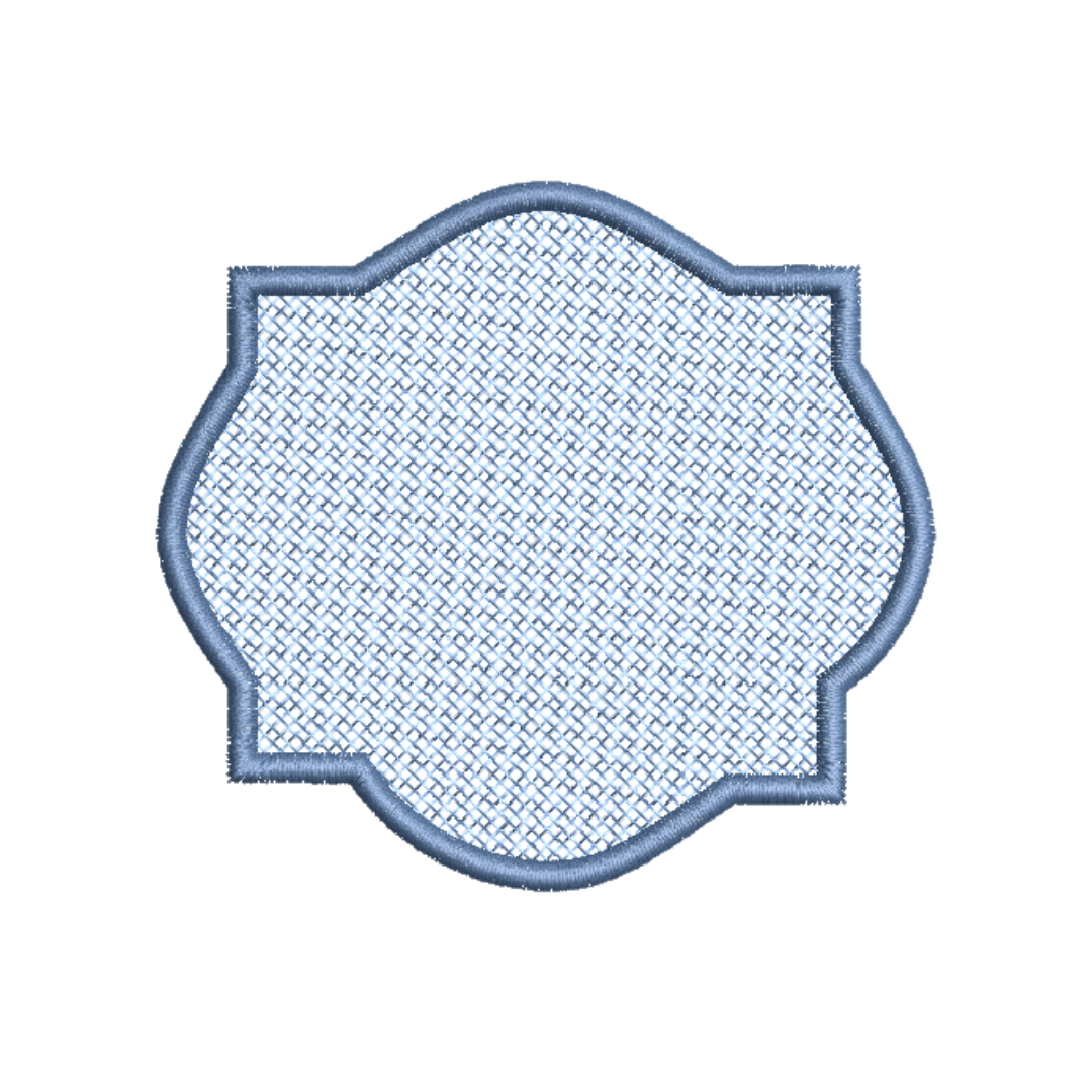 This is an image of a machine embroidery design by Stitches & Strokes featuring a Knock down (Laydown) stitch machine embroidery pattern for use on fluffy fabrics like terry cloth towels, fleece, and Mongolian fleece.