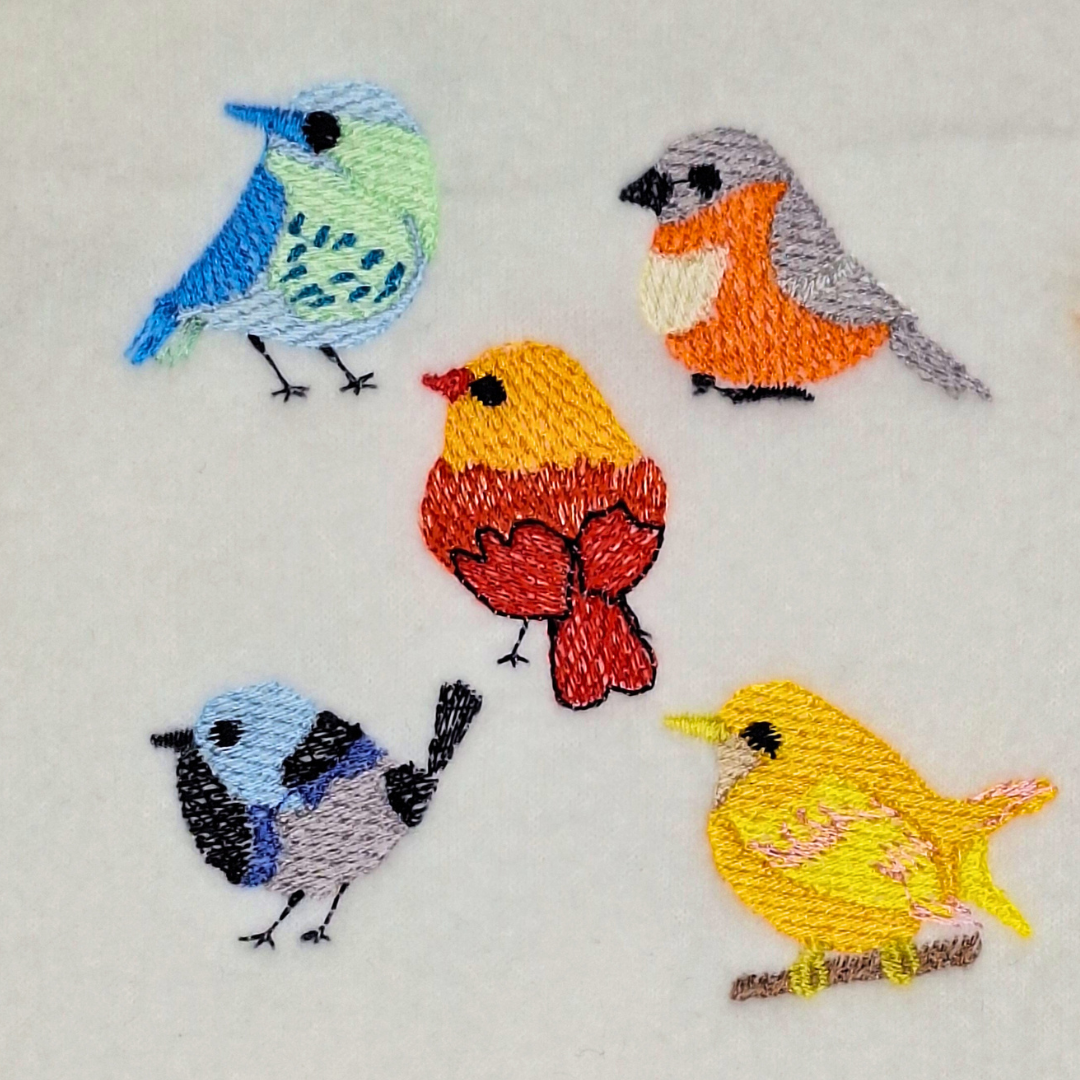 Miniature Bird Set Machine Embroidery Design