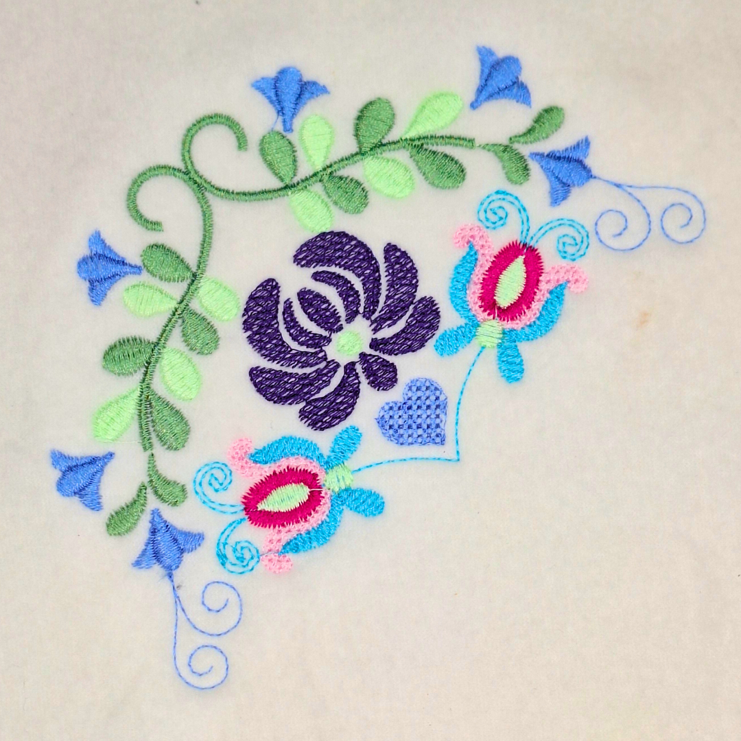 Scandinavian Flowers Machine Embroidery Design