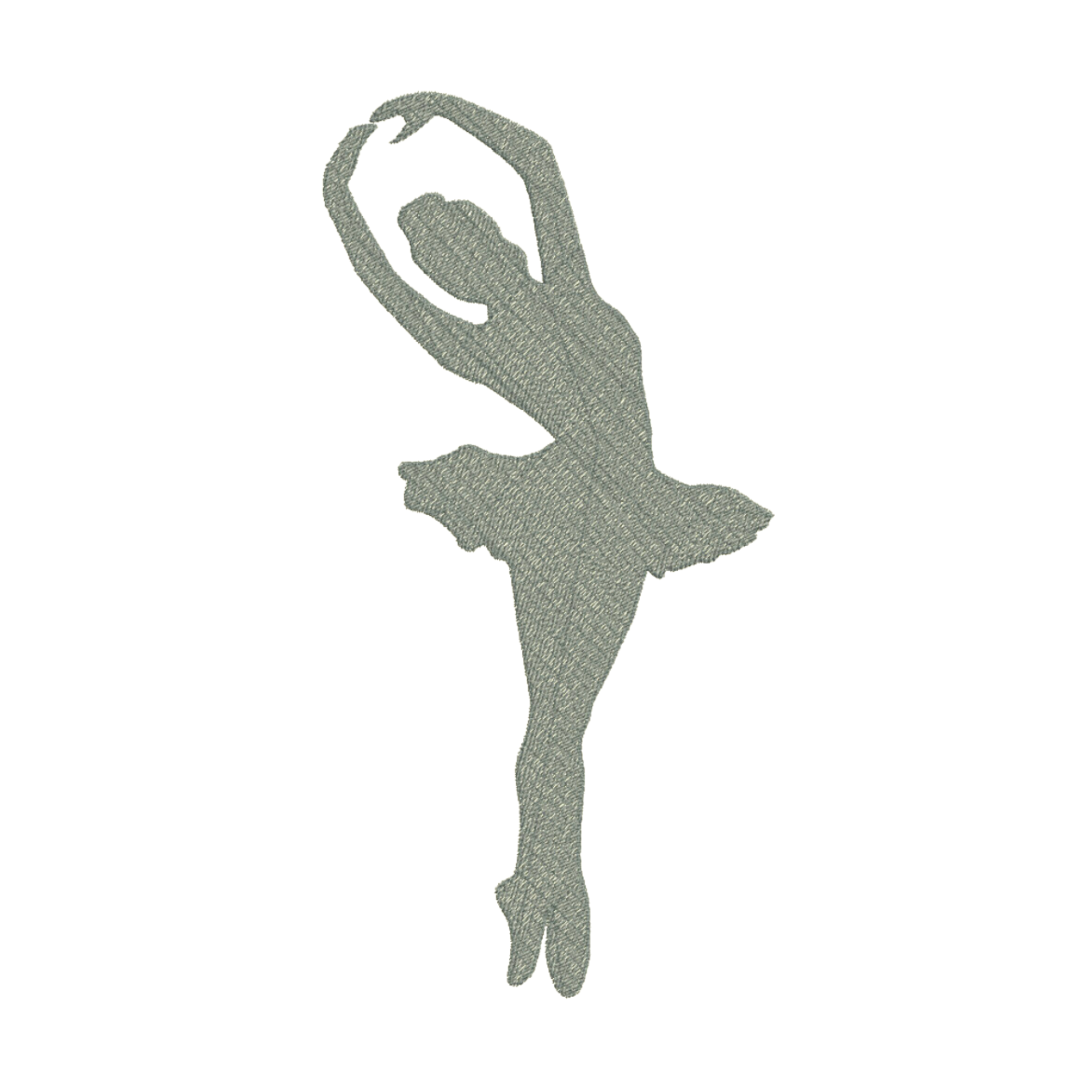 This is an image of a Ballerina Silhouette machine embroidery design. This ballerina silhouette can be embroidered in any color to match your project.