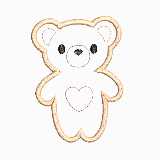 This is an image of a Bear Applique Machine Embroidery Design by Stitches & Strokes. 