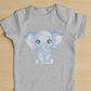 This is a machine embroidery design of a cute blue baby elephant with pink shades in his ears and pink detail on his feet. This baby elephant machine embroidery design can be embroidered for baby boys and girls.