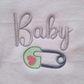 Baby Font With Diaper Pin Machine Embroidery Design