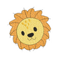 This is an image of a cute but simple lion face machine embroidery design.