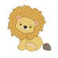 This is an image of a machine embroidery design featuring a cute baby lion. This safari themed machine embroidery design is perfect for embroidery on baby shower gift items like baby onesies and blankets.