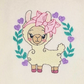 Baby Llama with Headband and Hearts Machine Embroidery Design