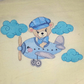 Bear in Airplane Machine Embroidery Design