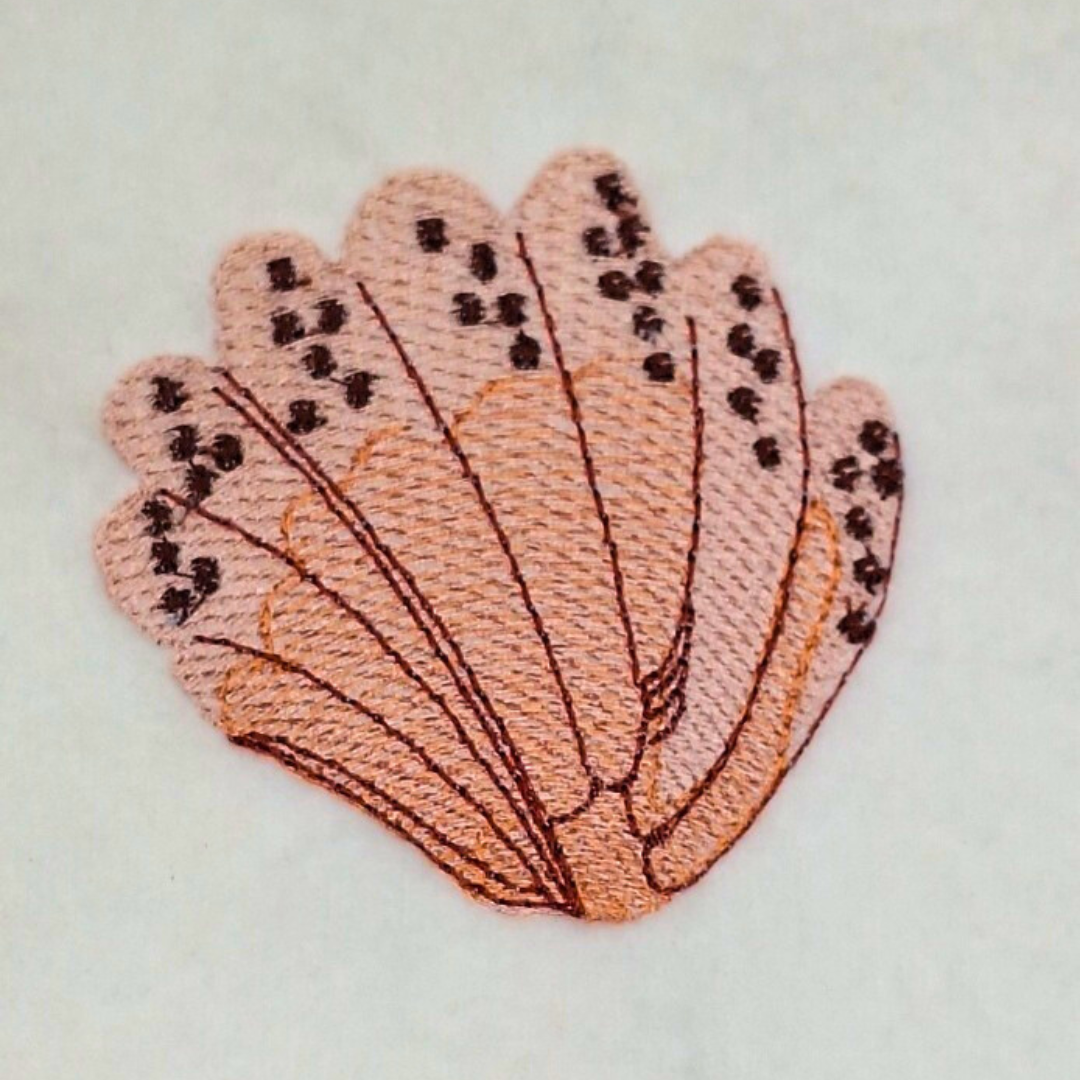 Broad Ribbed Sea Shell Machine Embroidery Design