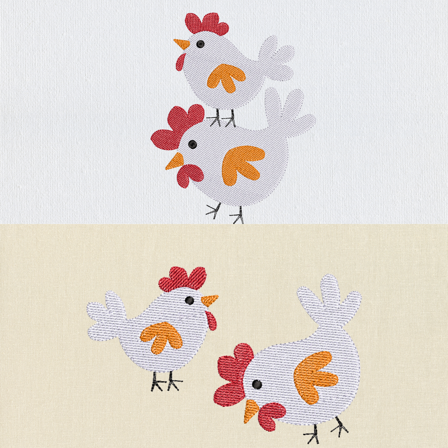 Cartoon Chicken Machine Embroidery Design Bundle