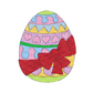 This is an image of a colorful Easter Egg with a Red Bow machine embroidery design.