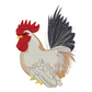 This is an image of a machine embroidery design featuring a rooster in shades of brown and black. This rooster machine embroidery design is perfect for embroidery on aprons, oven mittens, and tea towels for the kitchen and will make beautiful gifts for bridal showers and house warming gifts.