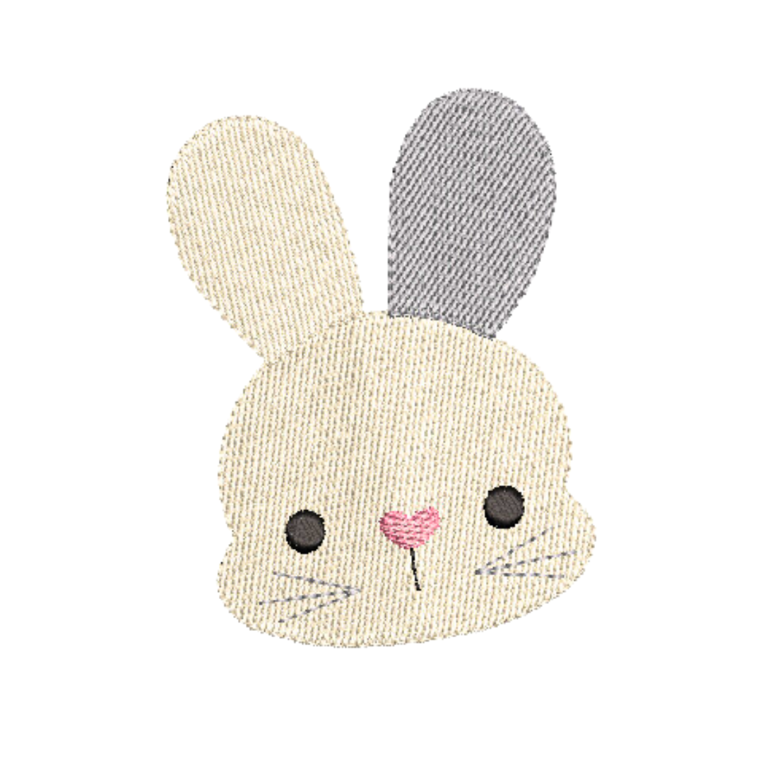 This is a cute baby bunny face machine embroidery design that is easy to embroider for baby and easter themes. 