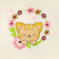 Cute Cat In Flower Wreath Machine Embroidery Design