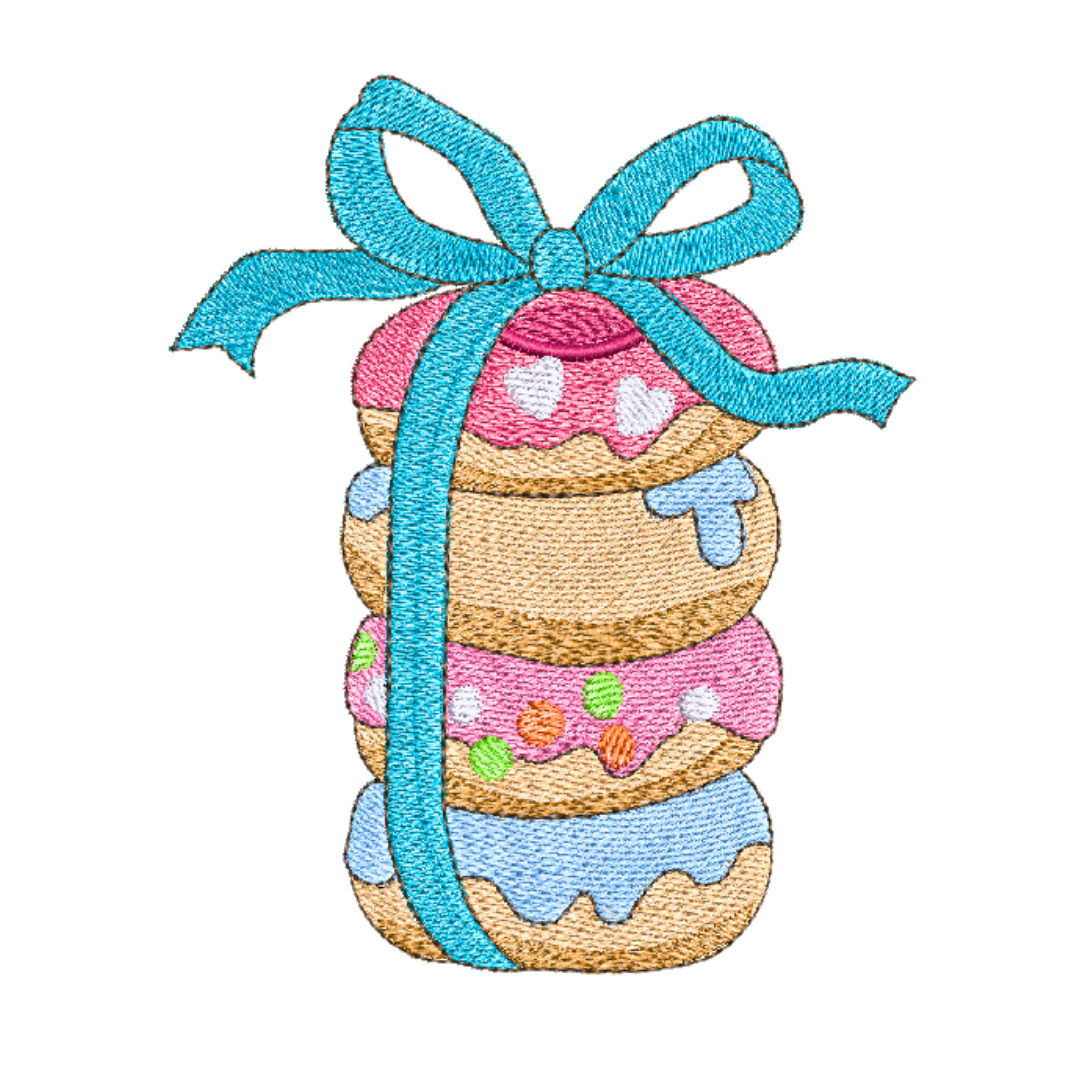 Donuts With Pretty Bow Machine Embroidery Designs