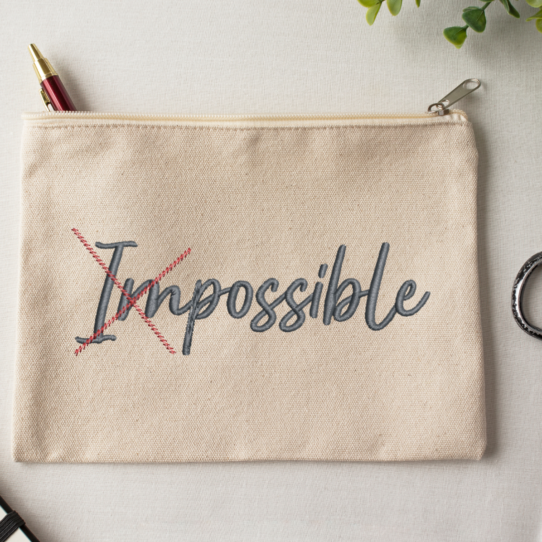 Impossible Motivational Quote Machine Embroidery Design