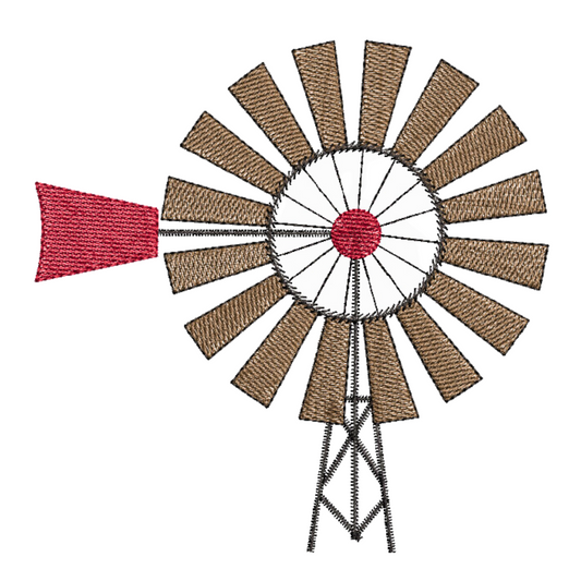 Karoo Windmill Machine Embroidery Design