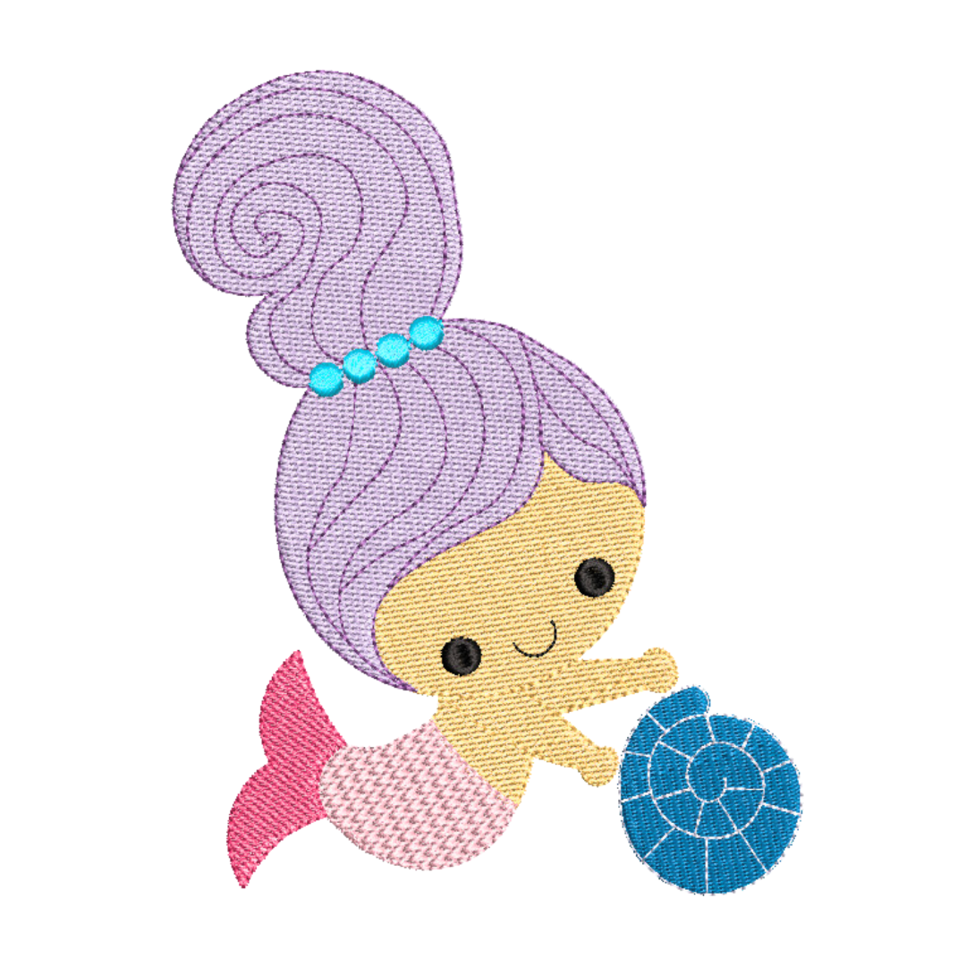 Mermaid Machine Embroidery Design