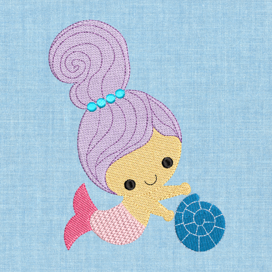 Mermaid Machine Embroidery Design