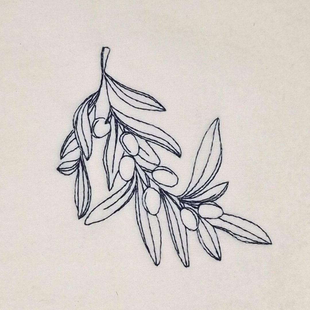 Olive Branch Redwork Machine Embroidery Design