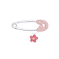 Pink Diaper Safety Pin Machine Embroidery Design