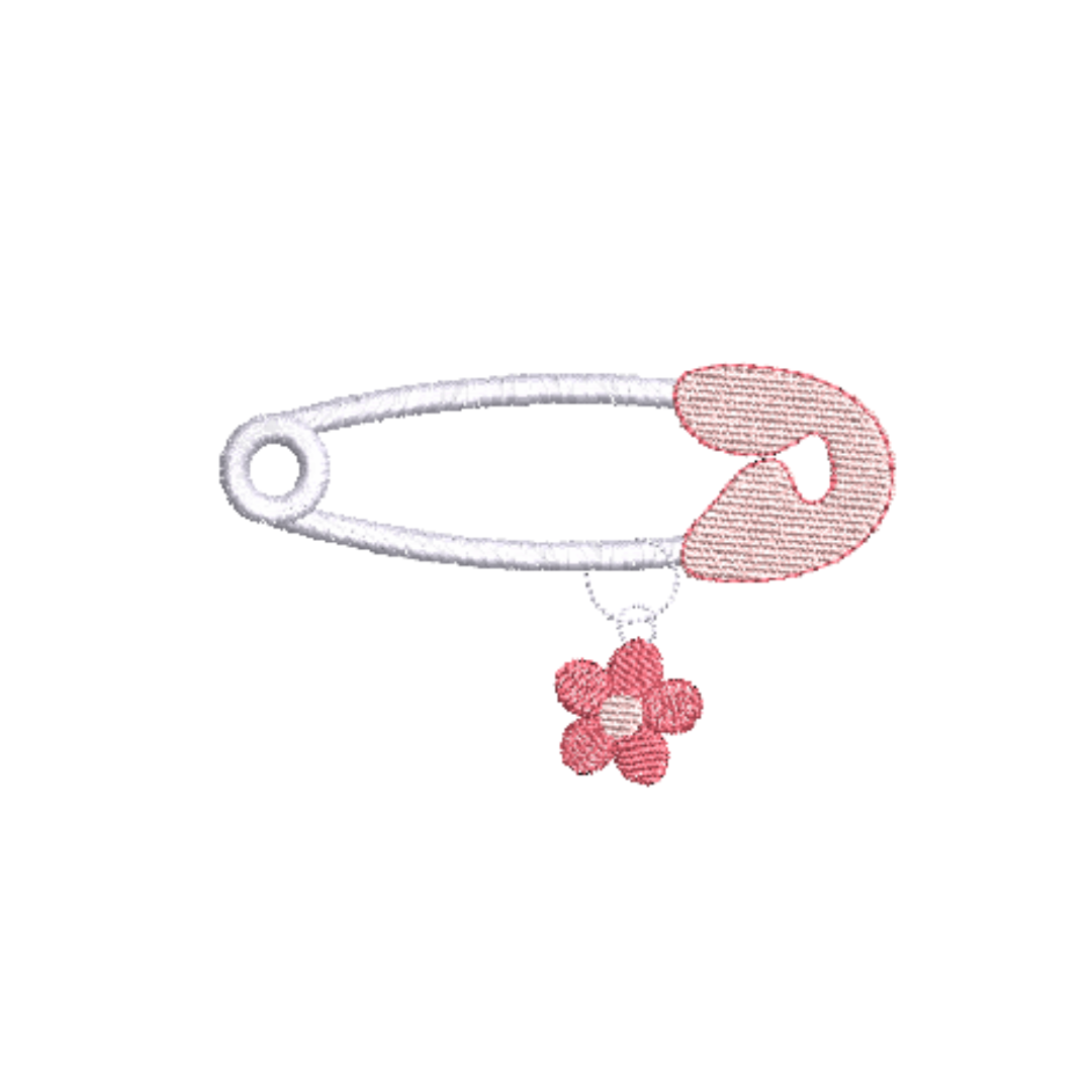 Pink Diaper Safety Pin Machine Embroidery Design – Stitches & Strokes
