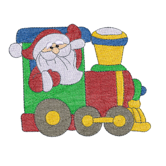 Santa Train Ride Machine Embroidery Design