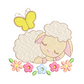 Sleeping Baby Sheep Machine Embroidery Design