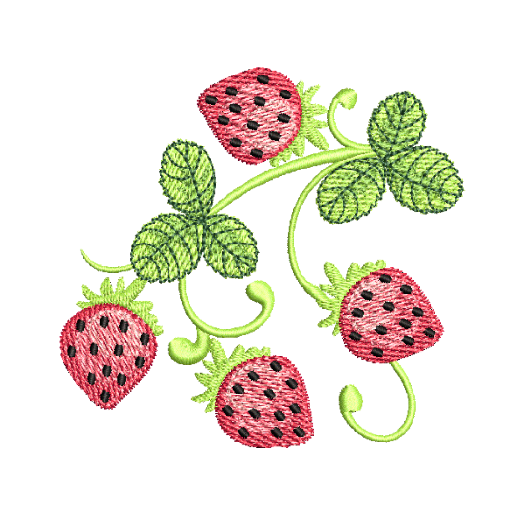 Strawberries Machine Embroidery Design – Stitches & Strokes