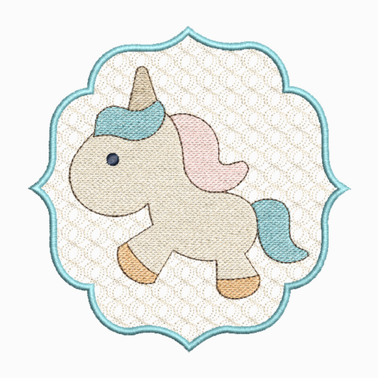 Unicorn in Frame Machine Embroidery Design