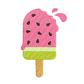 This is an image of a machine embroidery design by Stitches & Strokes, featuring a succulent Watermelon Ice Lolly. This Watermelon Ice Lolly machine embroidery pattern is perfect for embroidery on beach towels, t-shirts, totes, and more.