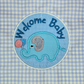 Welcome Baby - Elephant Machine Embroidery Applique Design