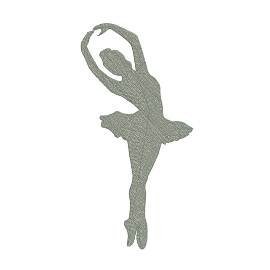 This is an image of a Ballerina Silhouette machine embroidery design. This ballerina silhouette can be embroidered in any color to match your project. 