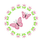 Pink Butterflies with Flower Monogram Frame Machine Embroidery Design