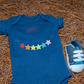 Clothes Line with Rainbow Color Stars Machine Embroidery Design