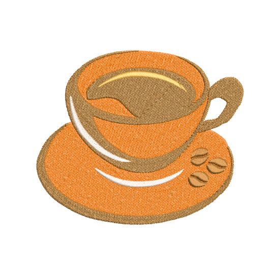 Coffee Cup Machine Embroidery Design