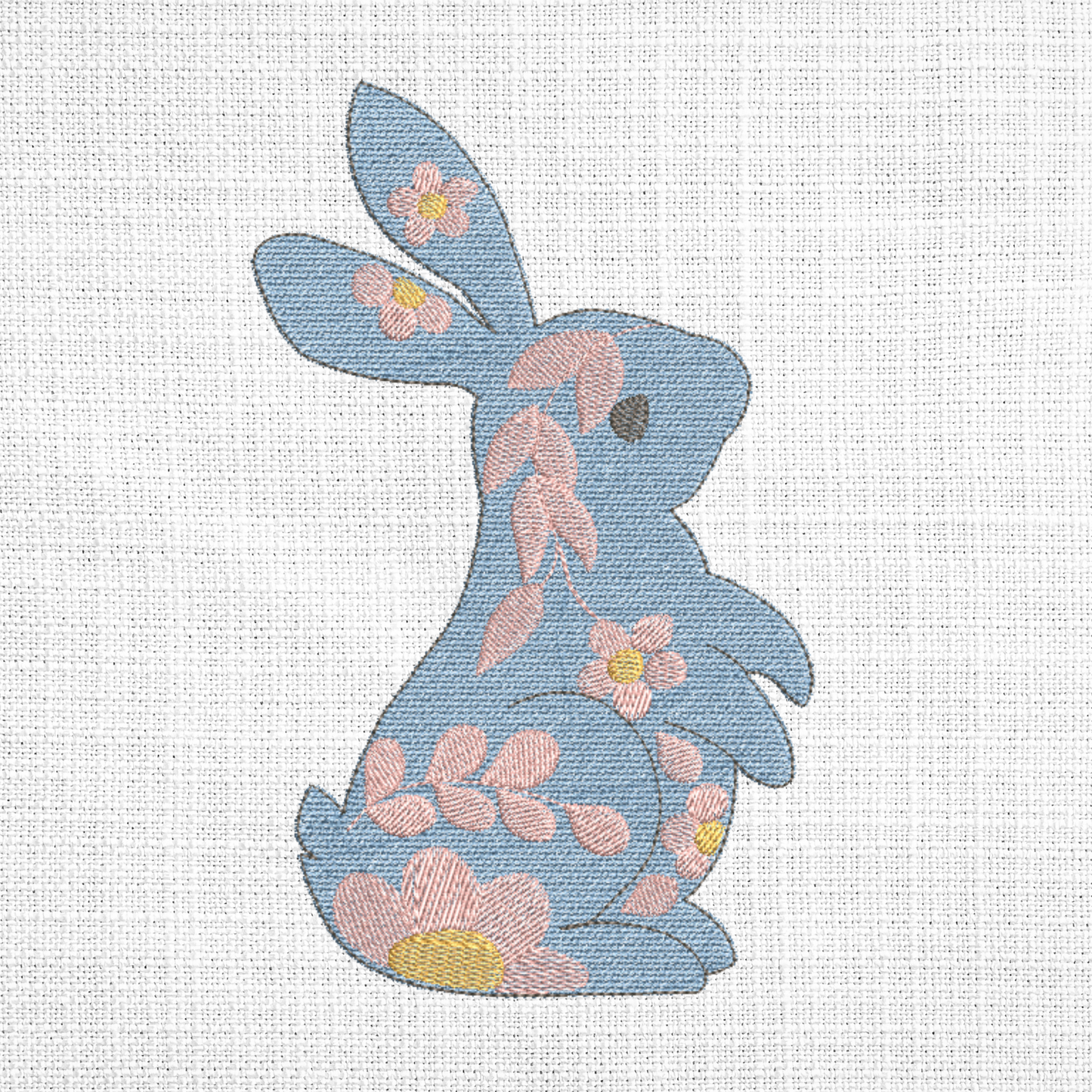 Flower Bunny Machine Embroidery Design