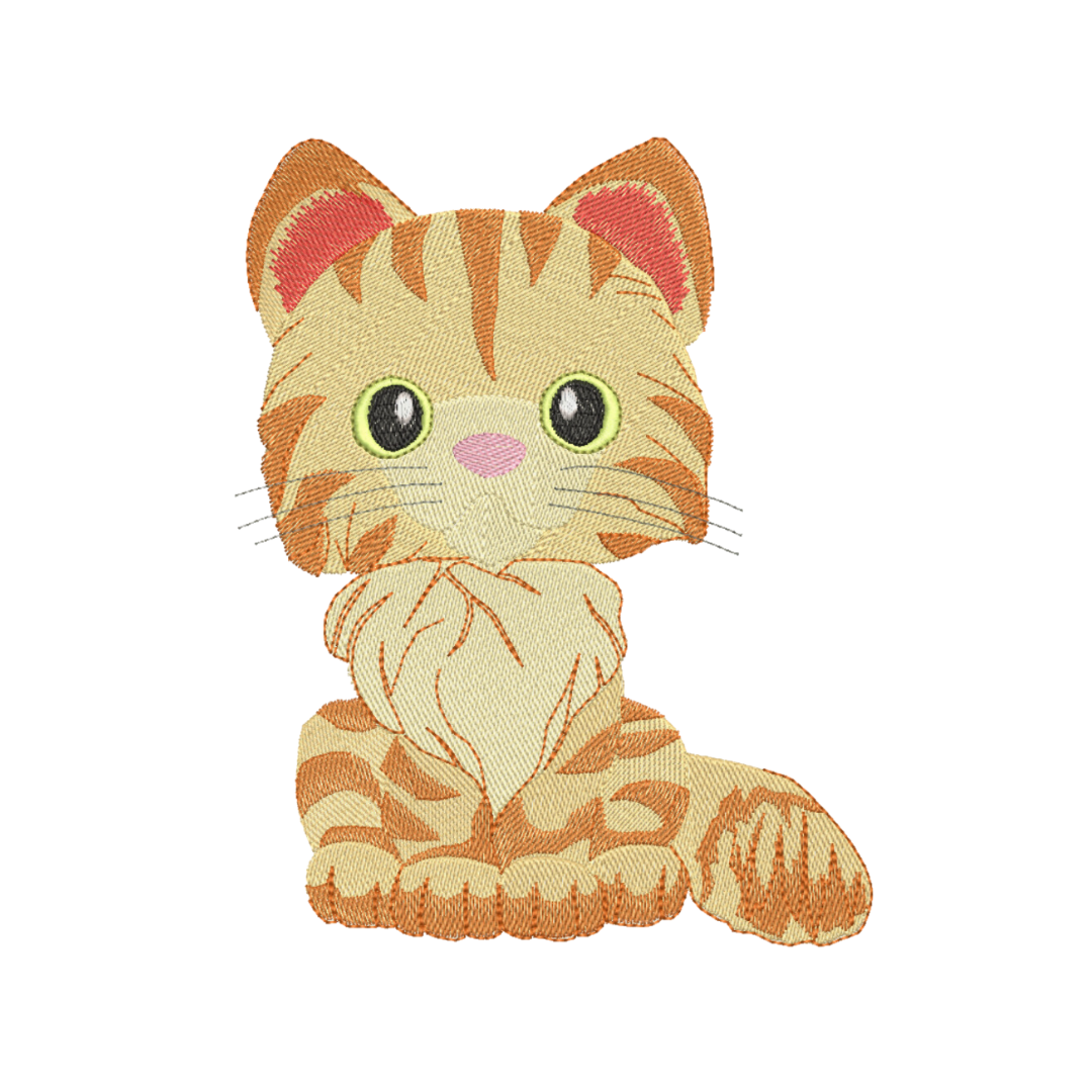 Ginger Cat Machine Embroidery Design