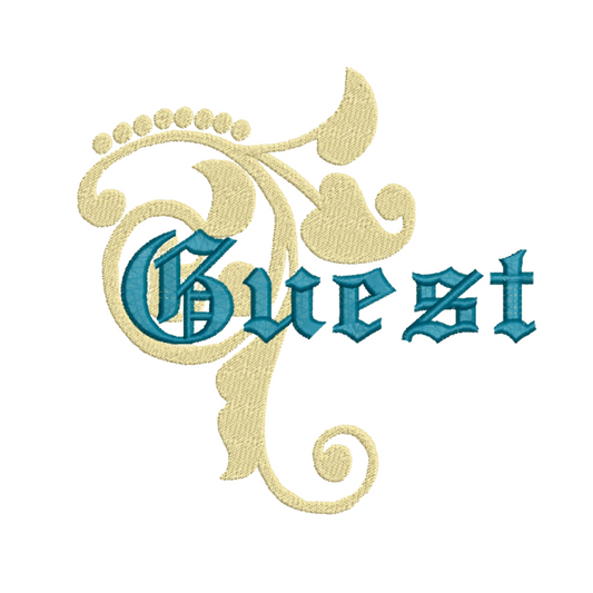 Guest Sign with Scrolls Machine Embroidery Design