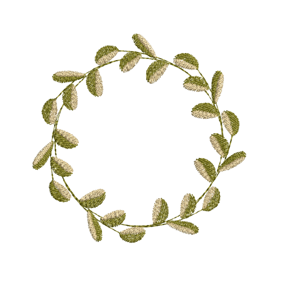 Leaf Wreath Machine Embroidery Design