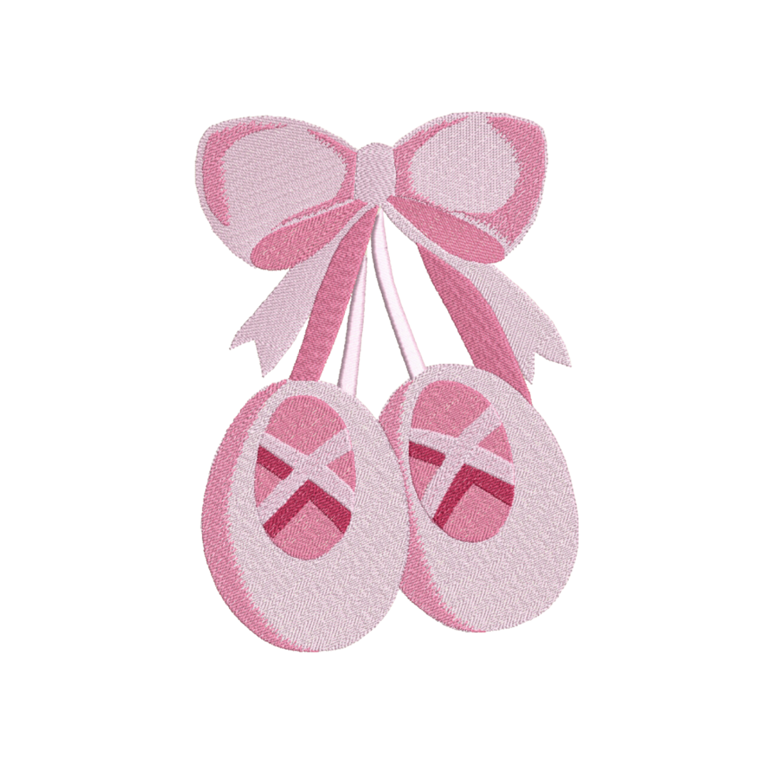 Little Girl Ballet Shoes Machine Embroidery Design