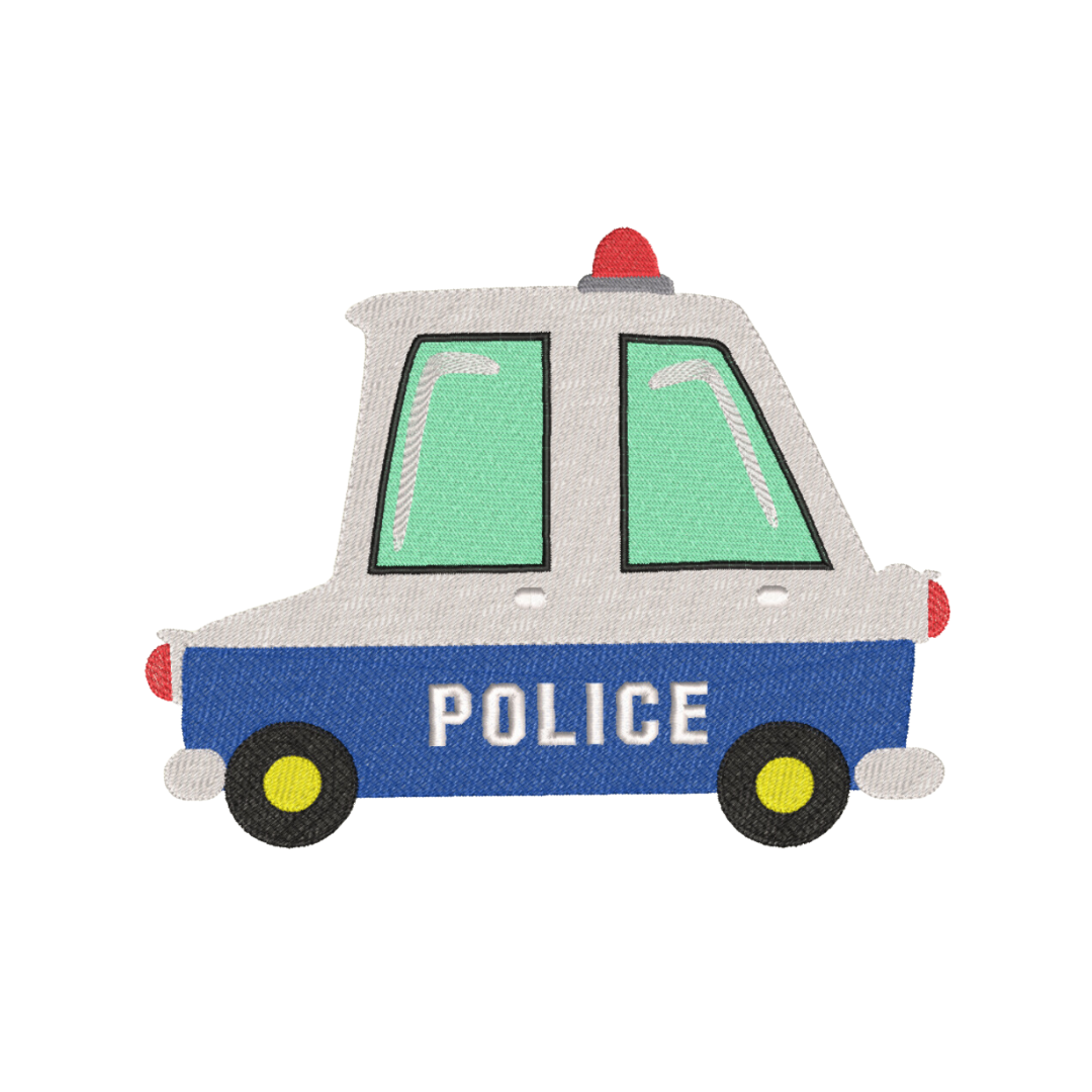 Little Police Car Machine Embroidery Design