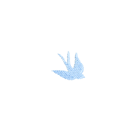 Miniature Blue Swallow Machine Embroidery Design