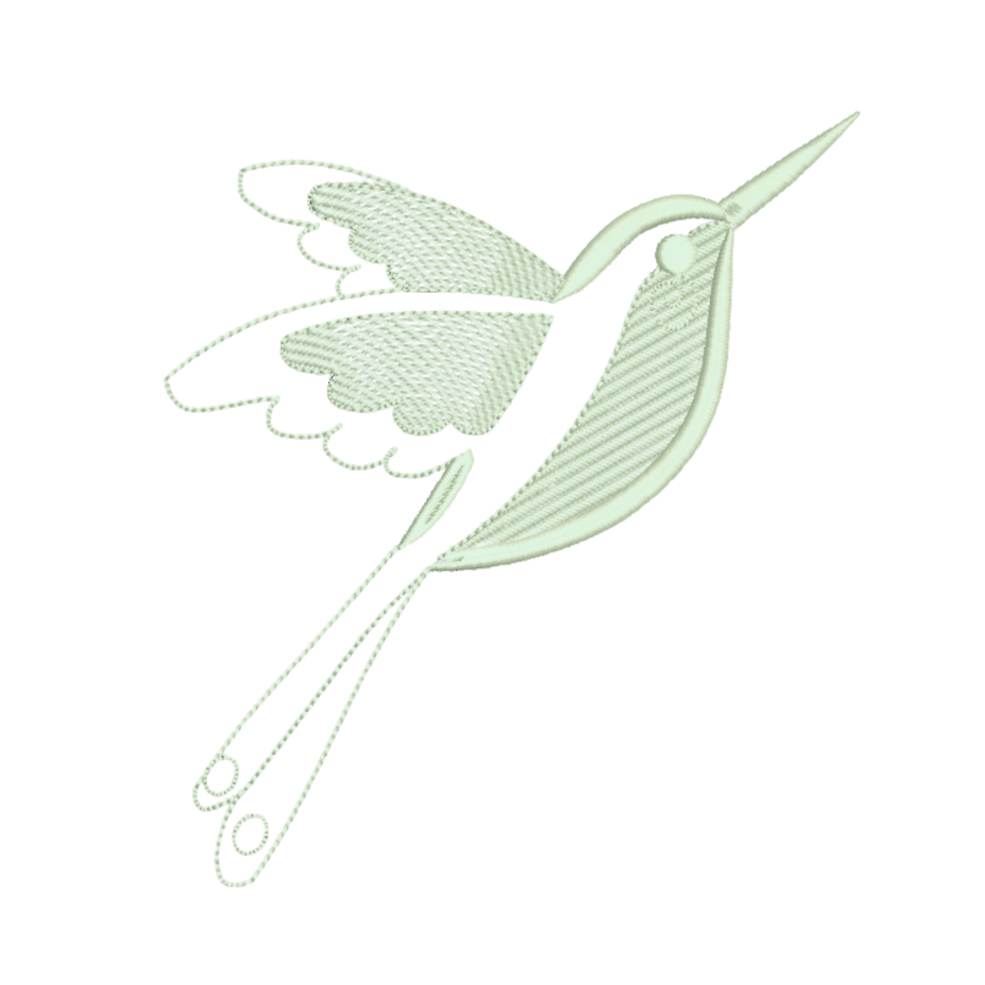 Monotone Hummingbird Machine Embroidery Design