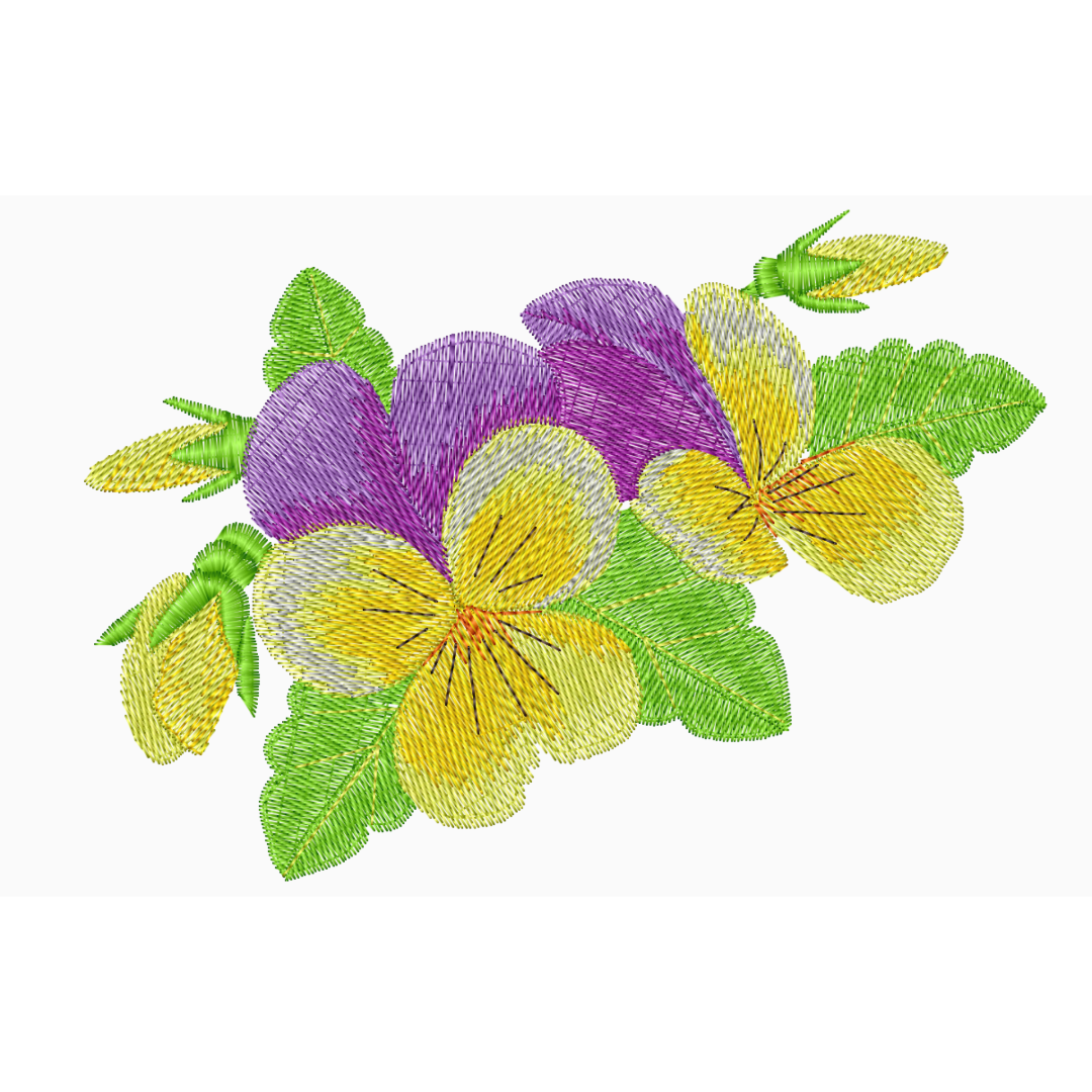 Pansies Machine Embroidery Design